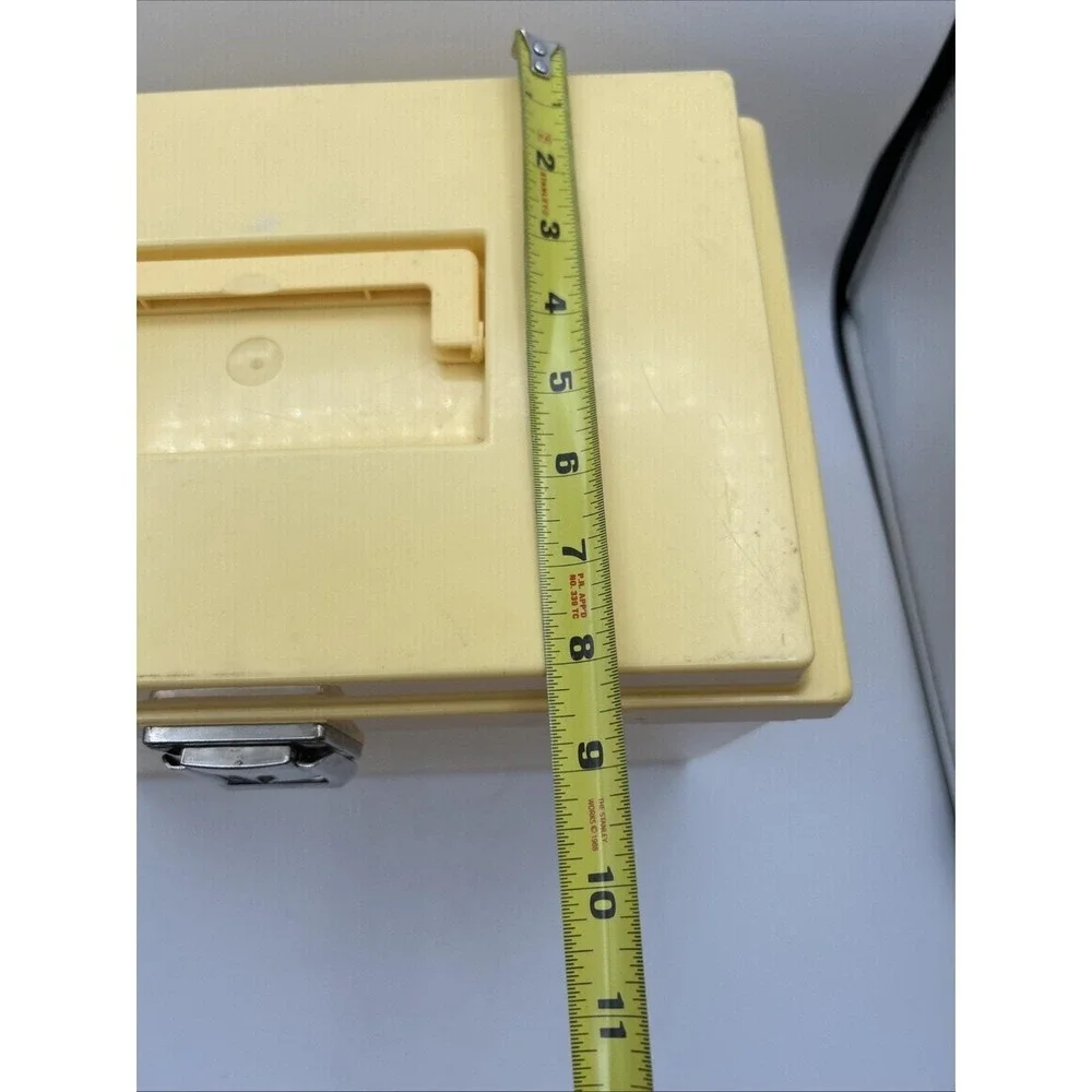 Oxford File-It Portable File Box Large Yellow Plastic Vintage Latch Handle 13x11